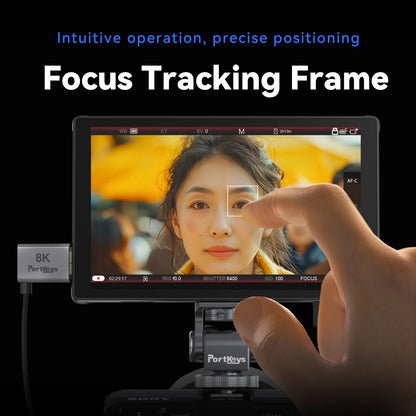 PortKeys LH5C -5.4 Inch On-Camera Monitor with Wired Camera Control/Focus Tracking Frame, 4K 360 Degree Color -Adjustment