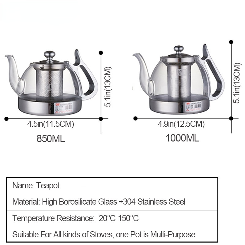 Induction Cooker Heat Resistant Glass Teapot Electromagnetic Furnace Multifunctional Filter pot Gas Stove Kettle Tea set