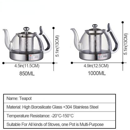 Induction Cooker Heat Resistant Glass Teapot Electromagnetic Furnace Multifunctional Filter pot Gas Stove Kettle Tea set