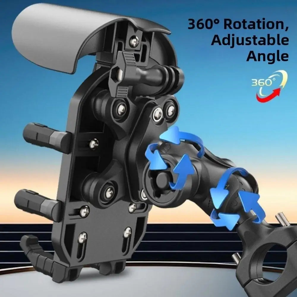 1Pc 360 Rotation Motorcycle Phone Holder Anti Vibration Sunshade Bicycle Phone Mount Anti-Fall Adjustable Bike Cellphone Support