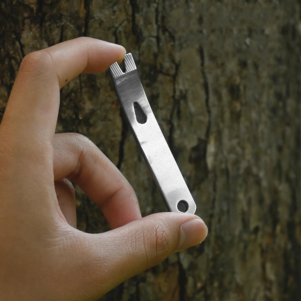 EDC Gear Stainless Steel Mini Crowbar Prybar Pry Bar Pocket Tool Camp Gadget Outdoor Utility Multi Multipurpose Camping Gadgets