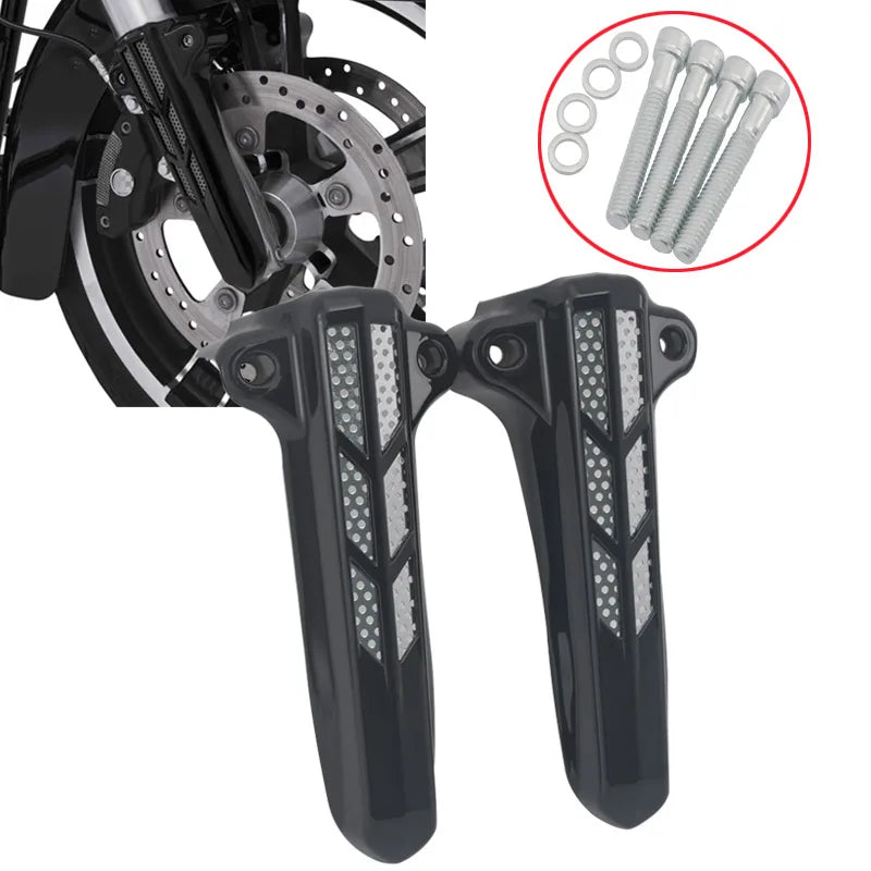 1pair Front Lower Fork Leg Covers For Harley Touring Road King Street Glide Ultra Limited FLHT FLHX FLHR 2014-2022
