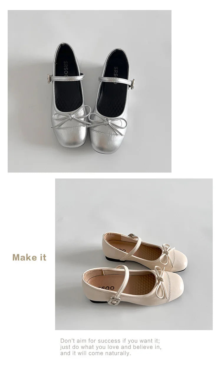 2026 New Spring Vintage Women Ballet Flats Shoes Comfort Round Toe Soft Sole Shoes Elegant Butterfly-knot Dress Grandma's Shoes