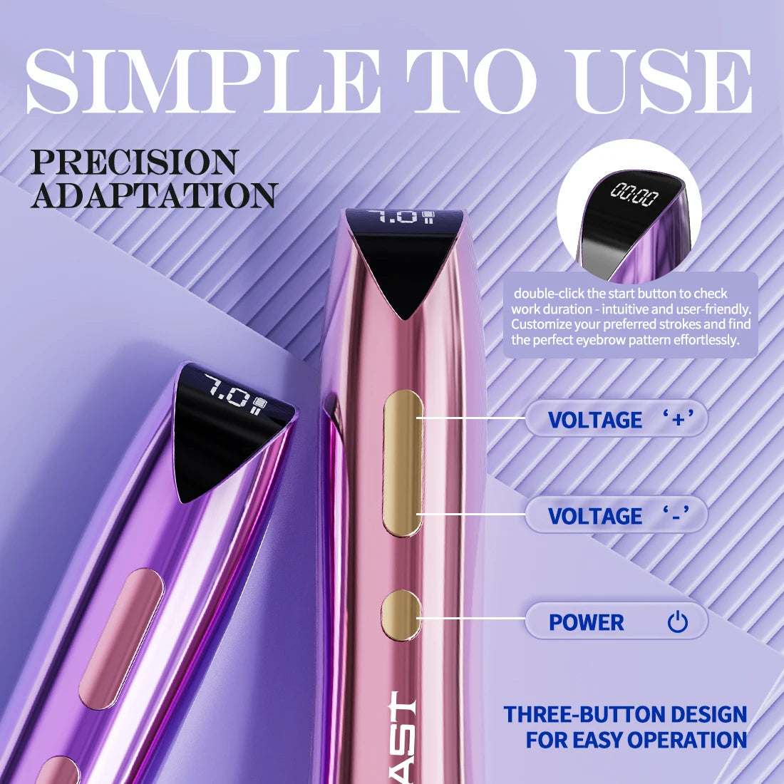 Mast P60 Wireless Tattoo Machine PMU Pen 5 Strokes Length 2.2mm - 3.2mm Permanent Makeup for Pro Artists Eyebrows Eyeliner Lip