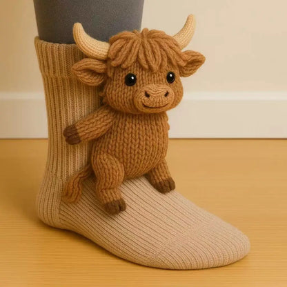 2026 New Animal Socks 3D Plush Crochet Animal Socks Cute Animal Socks Warm Floor Socks Cartoon Socks