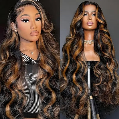 1B30 Highlight Body Wave Human Hair Wig 13x6 13x4 Hd Lace Front Wig Loose Body Wave PrePlucked Pre Cut Lace 4x4 5x5 Glueless Wig