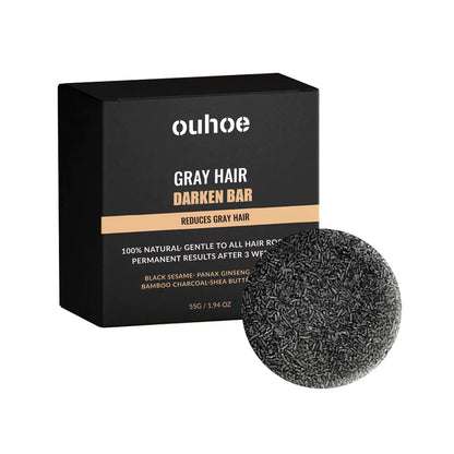 Darkening Hair Soap Deep Cleansing Blackening Beard Eyebrows Strengthen Nourish Repairing White Grey Hairs Treatment Shampoo Bar