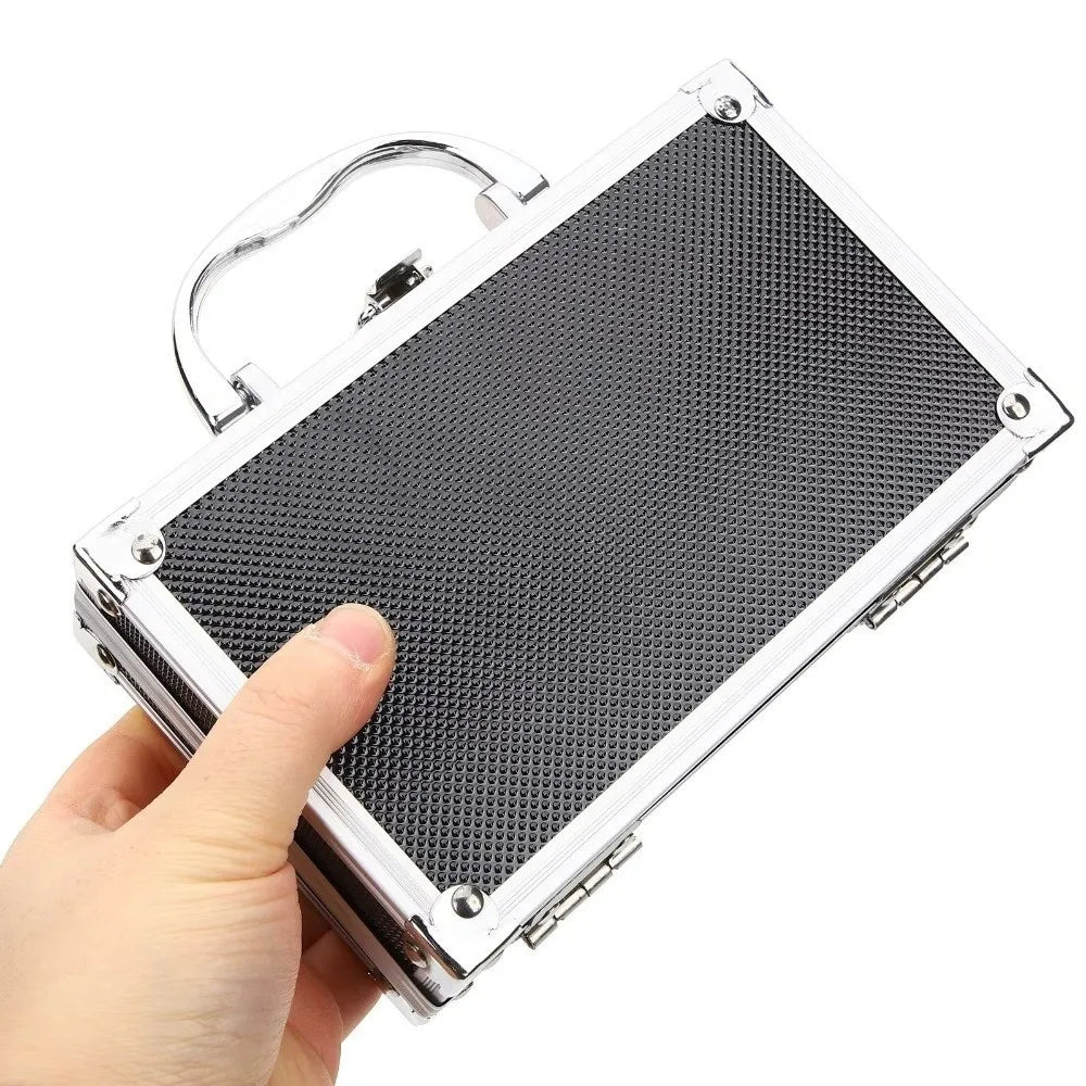 Shockproof Aluminum Alloy Tool Box Impact Resistant Wear Resistant Portable Tool Case Large Capacity Handheld Safety Briefcase