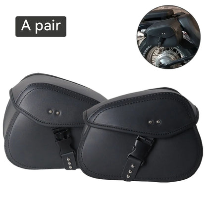 PU Leather Motorcycle Saddlebags Waterproof Motorbike Side Saddle Bags Universal for Harley Suzuki Kawasaki Yamaha