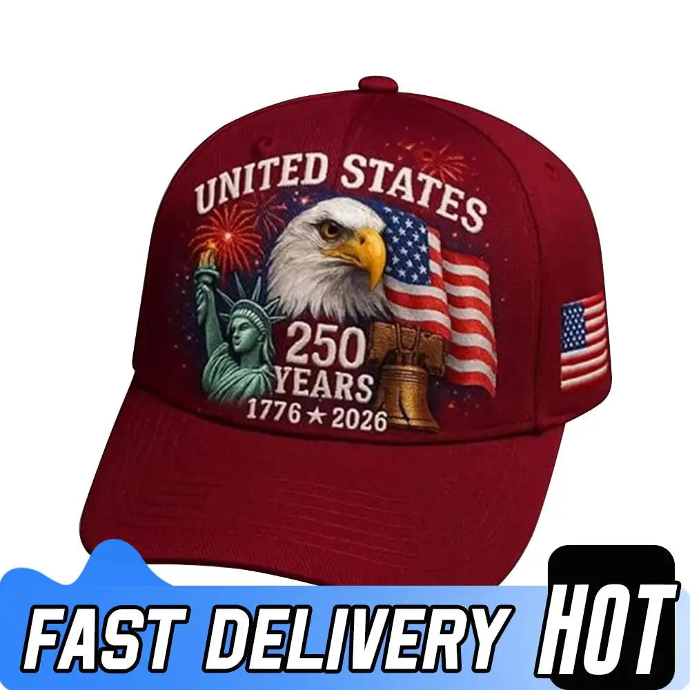 Men Women Baseball Caps US 250th Anniversary Cap Adjustable Retro Washed Patriotic Cap US 250th Anniversary Sports Trucker Hat