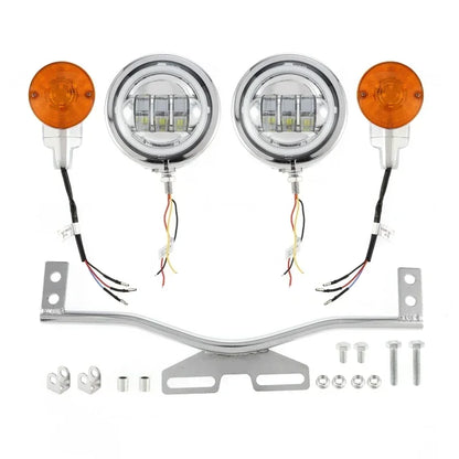 Motorcycle Driving Passing Spotlight Light Bar & Turn Signals Lamp Kit for Harley Davidson/Honda/Suzuki/Kawasaki