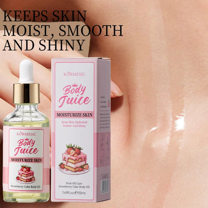 KORMESIC Strawberry Cake Body Oil - Hydrating Moisturizing Nourishing Skin Long-lasting Sweet Fragrance For All Skin Types
