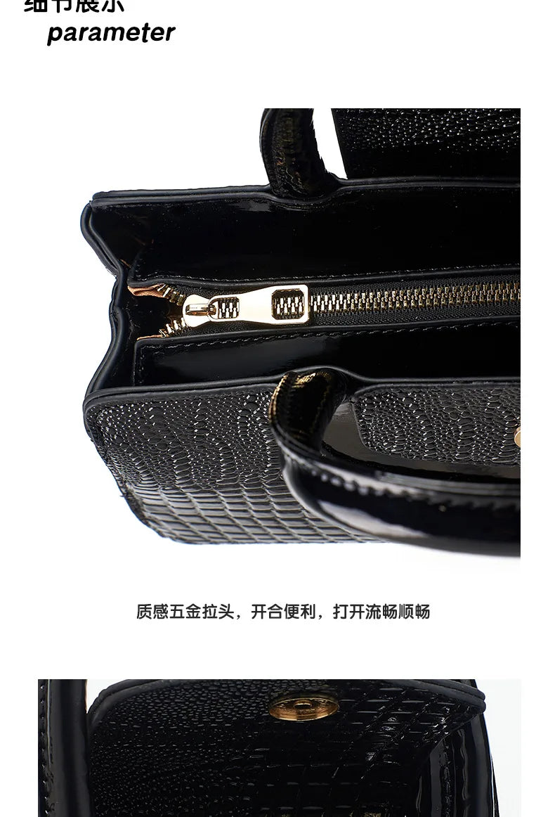 Fashion Crocodile Pattern Women's Handbag Large Capacity Classic Shoulder Bag Casual Crossbody Bag Urban Commuting Tote Bag