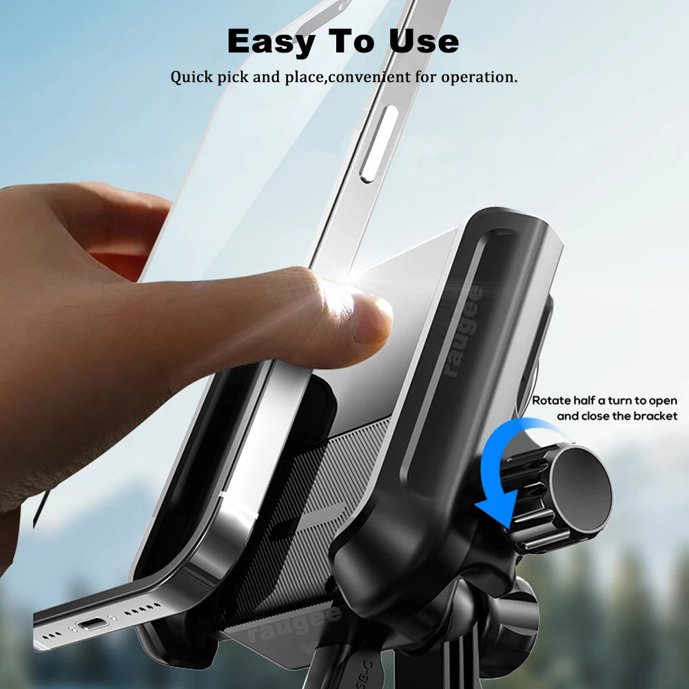 Motorcycle Cooling Phone Holder Mobile Phone Bracket 360° Rotation Shock-Resistant Navigation Cycling Cooling Stand Holder