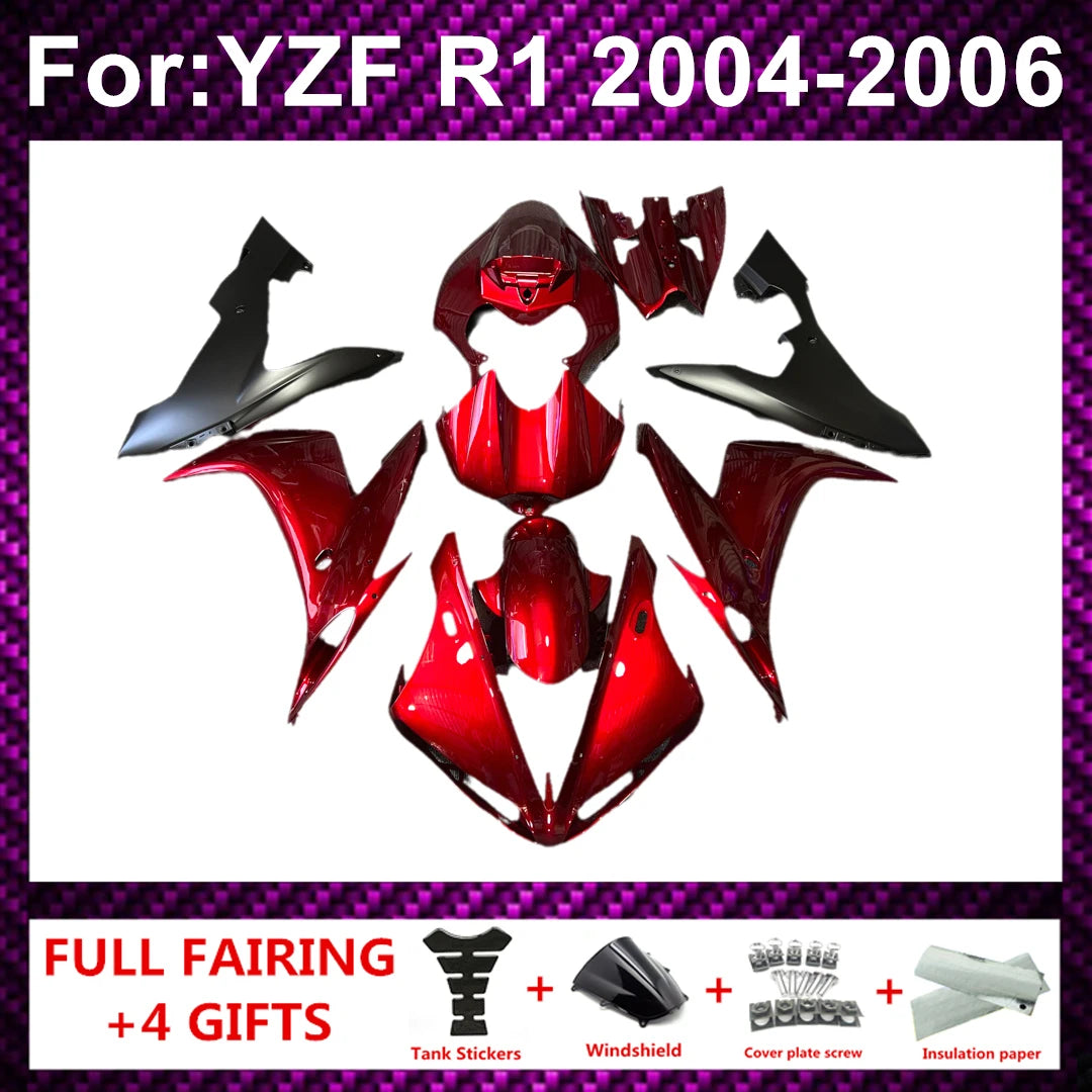 Motorcycle Fairing Kit ABS Plastic Body Injection Fairings Bodywork Bodykits For  R1 YZF1000 YZFR1 YZF-R1 2004 2005 2006