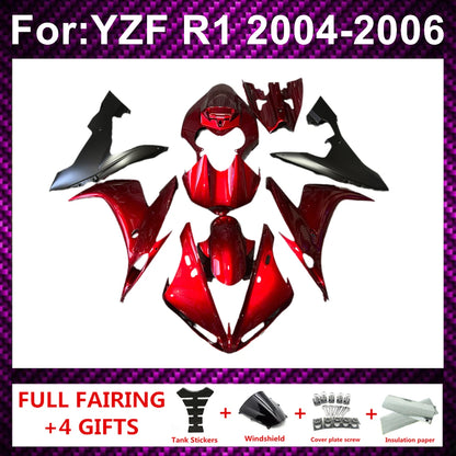 Motorcycle Fairing Kit ABS Plastic Body Injection Fairings Bodywork Bodykits For  R1 YZF1000 YZFR1 YZF-R1 2004 2005 2006