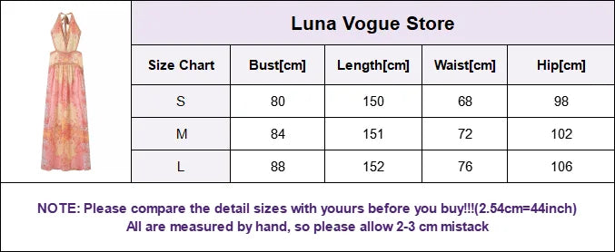 Vintage Floral Halter Deep V Neck Women's Dress Sexy Side Waist Cutout Flowy Long Sundress Summer New Chic Vacation Party Outfit