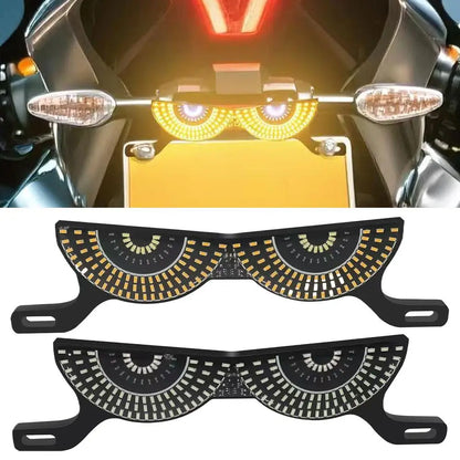 Motorcycle LED License Plate Decorative Lights Snake Eye Rear Tail Light Strobe Flashing Electric Motorcycle Modified Accessory