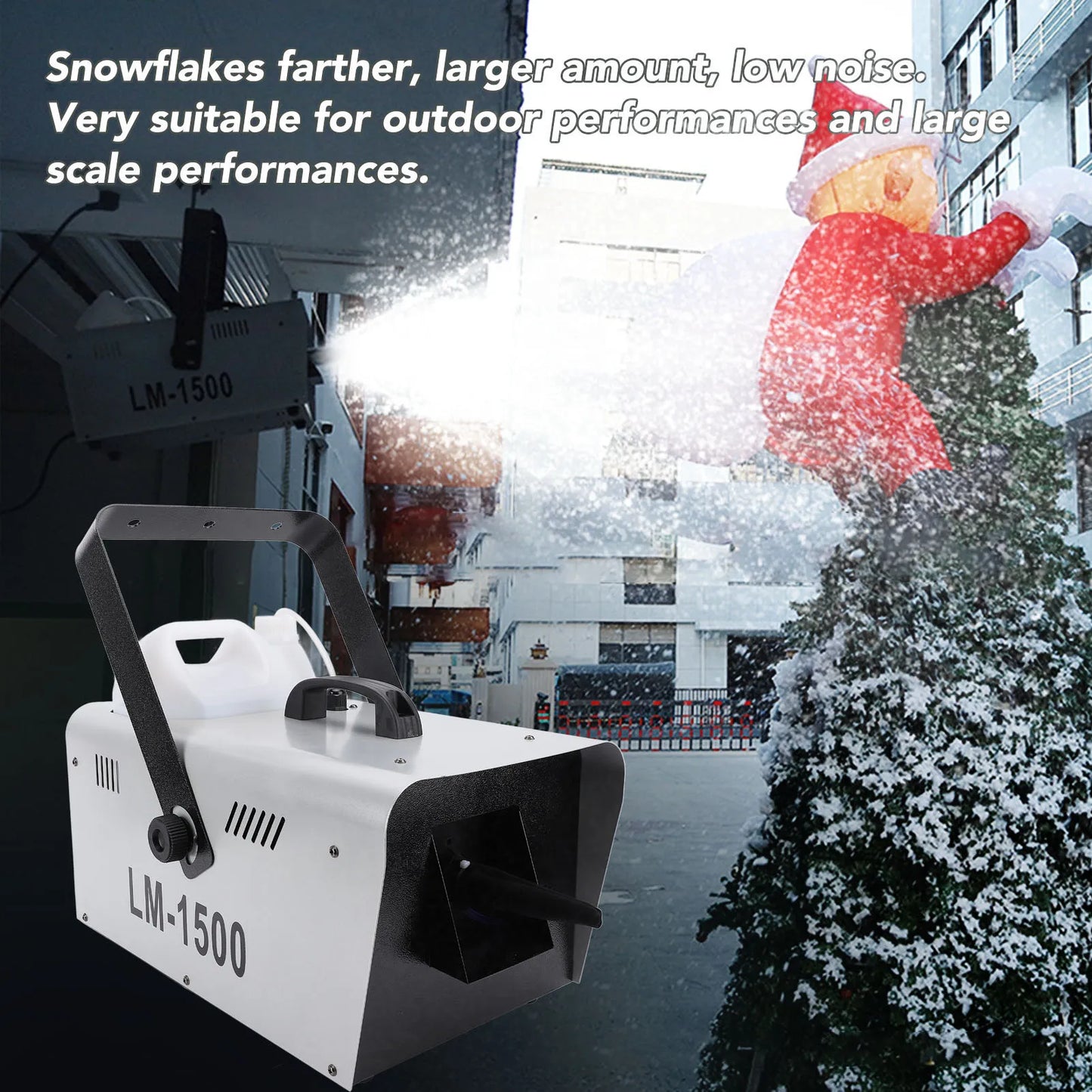 Snowflake Machine with Remote Control 1500W Snowflake Maker Fake Snow Making Machine for Outdoor Indoor Xmas Party Wedding