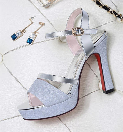 Luxury Women's Pumps Peep Toe Sexy Women Sandals High Quality Fish Mouth Shoes 11.5CM High Heels Shoes Women sandalias de mujer