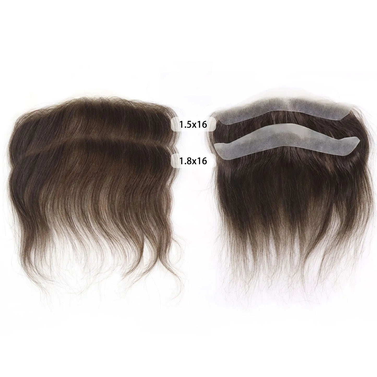 Men Toupee For Forehead 0.06mm Ultra Thin Skin #4 Brown Front Hairline Patch For Male Human Hair Wig Capillary Prosthesis Peruk