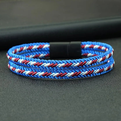 Noter New Pride Rainbow Braided Bracelet For Men Women Handmade Woven Rope Bangle Magnetic Clasp Wristband Versatile Jewelry