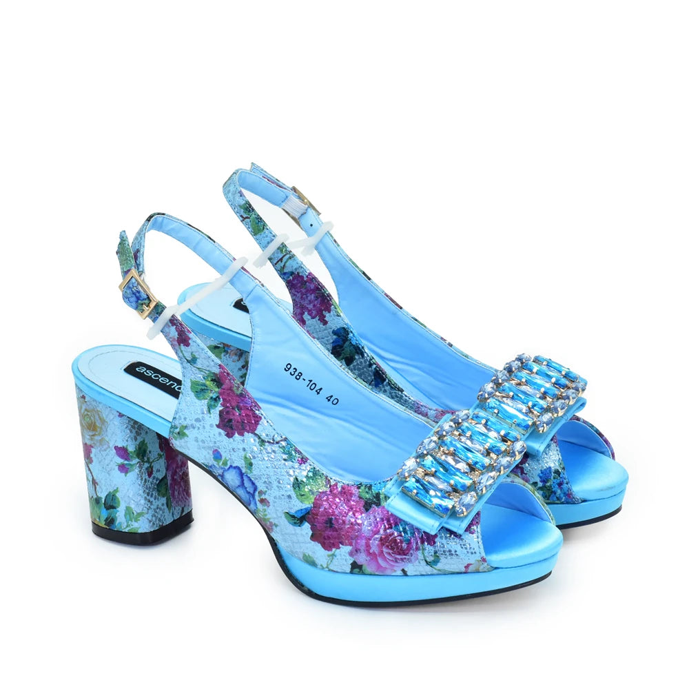 New Arrival Italian Shoes with Matching Bags for Nigeria Women Luxury Shoe and Bag Set for Party in Women Rhinestone Party Pumps