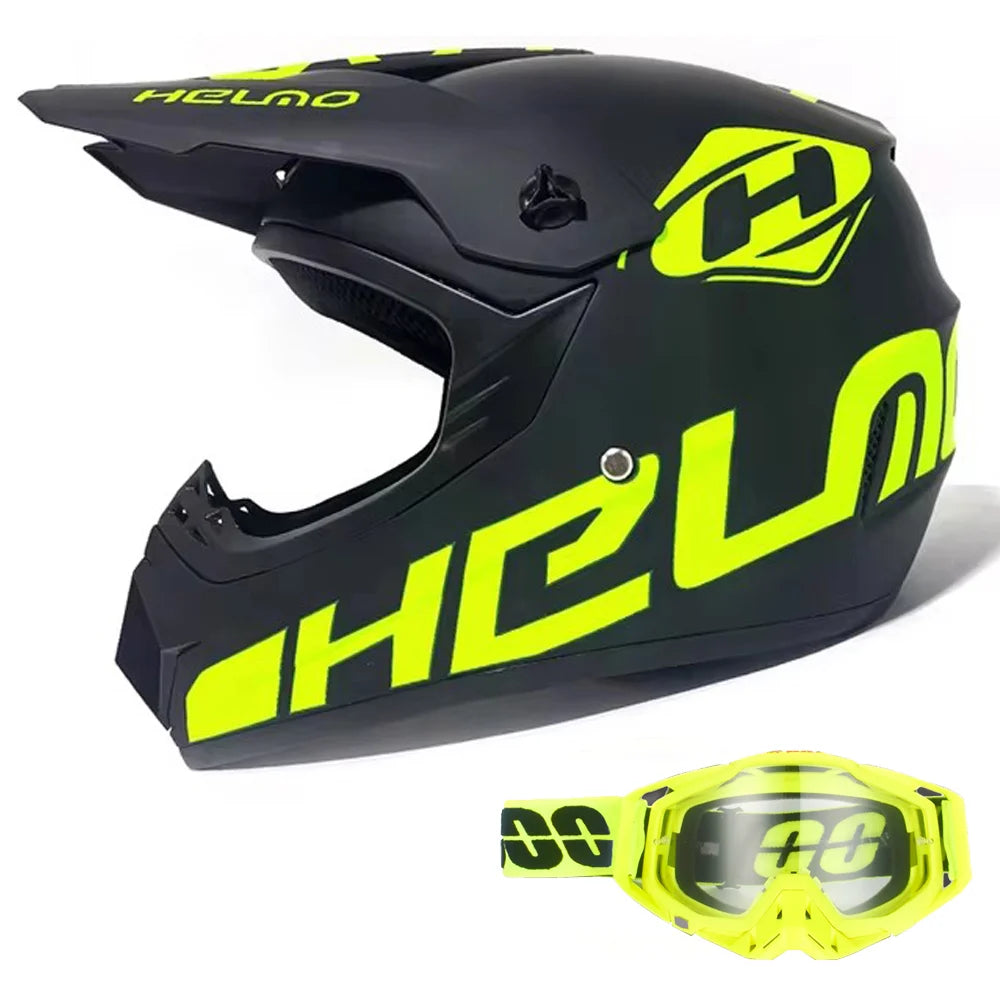 Kids Karting & Youth Dirt Bike Helmets + Goggles DOT Certified Enhanced Protection