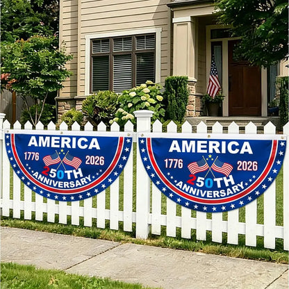 250th Anniversary 2-Piece 1.5x3 ft Patriotic Banners, 1776-2026, 4th of July Decorations, Indoor/Outdoor, American Independence
