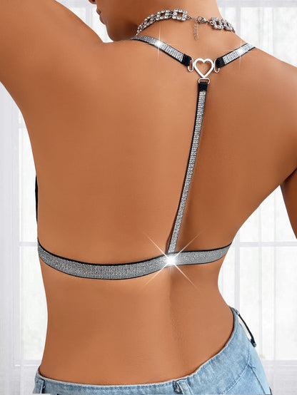 Sexy Backless Women Bras Party Underwear Fashion Female Lingerie Breathable Camisole Removable Bra Front Button Women's Lingerie