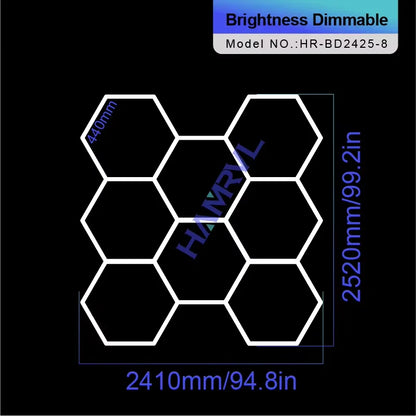Hexagon Dimmable LED Ceiling Light Modern Honeycomb Panel with 3-Level Dimming 100%/50%/20% for Living Room Bedroom Salon Garage