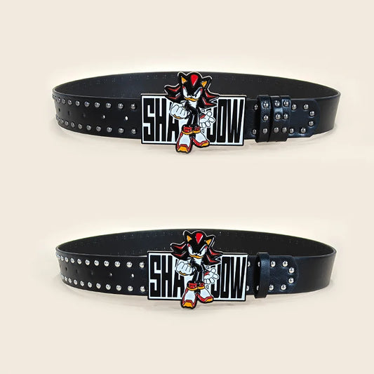 Exaggerated INS Harajuku Y2K Thousand Nights Black Speed Boy Belt Cropped Studded Decoration Belt Street Style For Men Women Chi