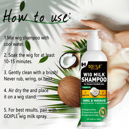 Wig Care Spray Kit Shampoo Cleaner for Synthetic Wig Care Solution Detangle Moisturize Leave-in Conditioner with Lace Front Glue