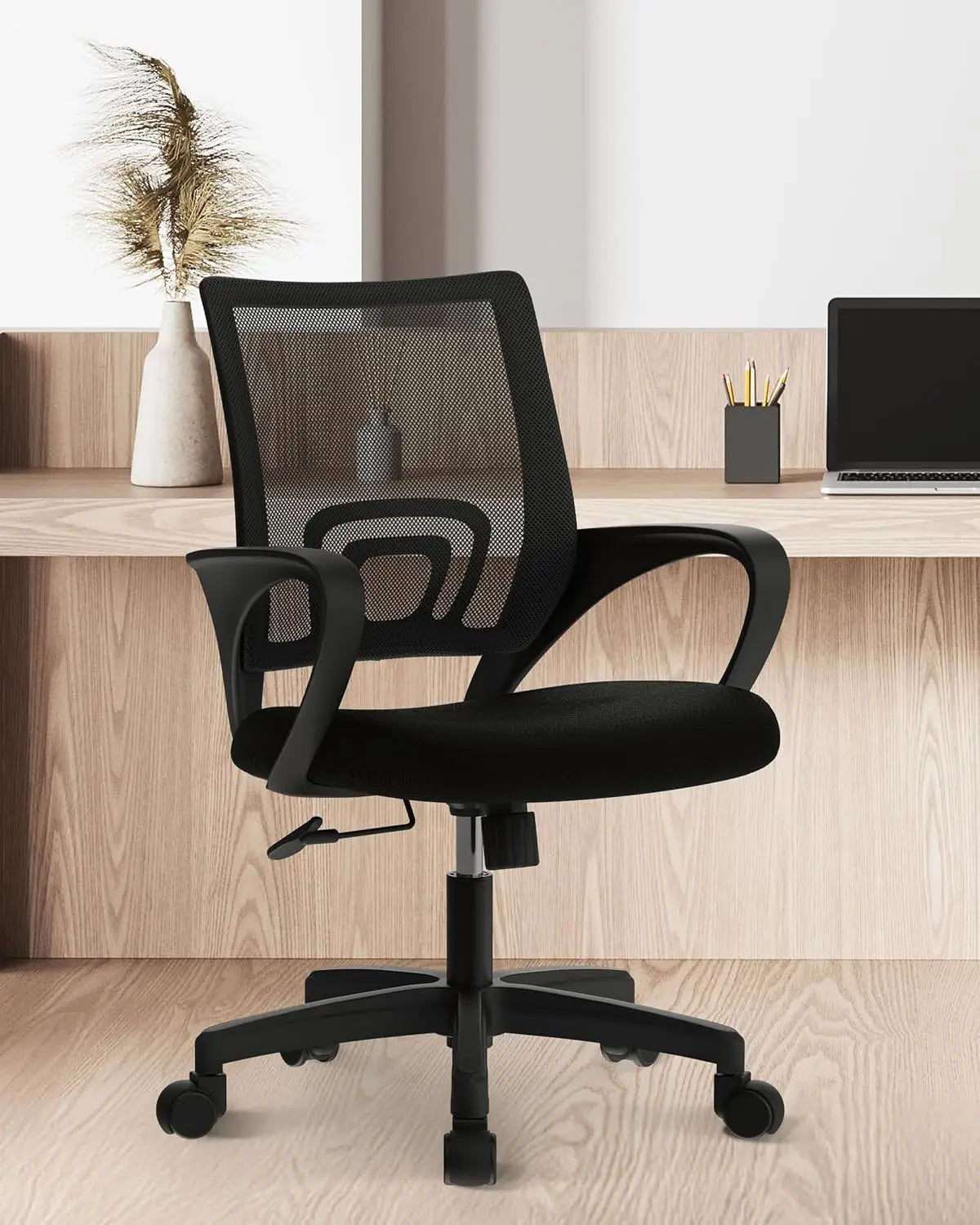 Office Desk Computer Chair Ergonomic Mesh Gaming Mid Back Seat with Comfy Lumbar Support Adjustable Height Swivel, Customized