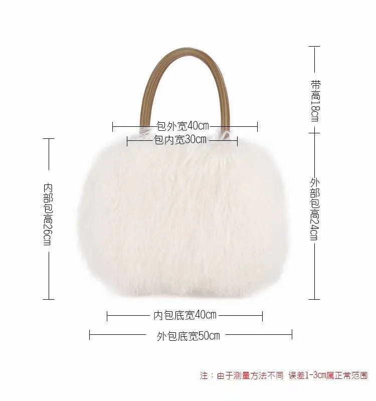 Wool Bag Cute And Versatile Winter Handbag Wool Large Capacity Woman Bags Relaxed Texture Furry Women Fashion Tote Shoulder Bag