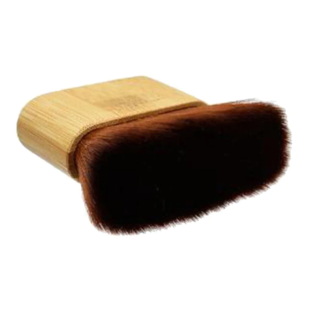Barber Salon Hairdresser Hair Cutting Neck Duster Soft Brush with Wooden Handle，Special for real hair wigs