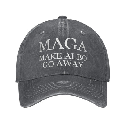 Vintage MAGA Make Albo Go Away Baseball Cap Unisex Distressed Denim Sun Cap Australia Saying Outdoor All Seasons Adjustable Hats