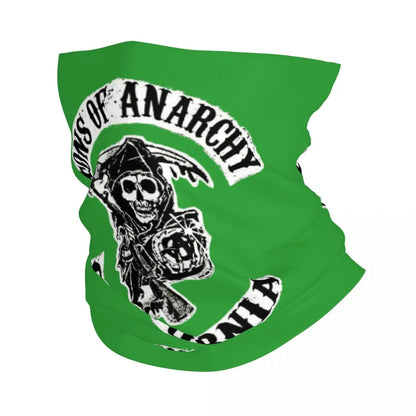 Custom 1 Percenter Essential Sons Bandana Neck Gaiter for Ski Camping Men Women Wrap Scarf TV Show Anarchy Headband Warmer