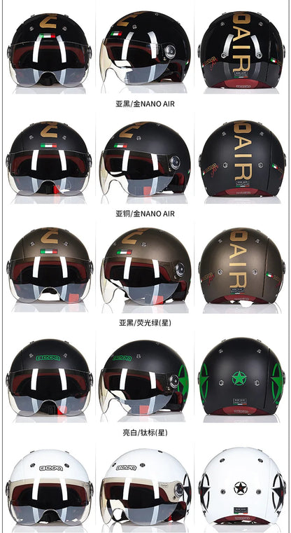 BEON Motorcycle Helmet for Adult and Child All Seasons Electric Vehicle Half Helmet Summer Sun Protection Helmet Motorcycle