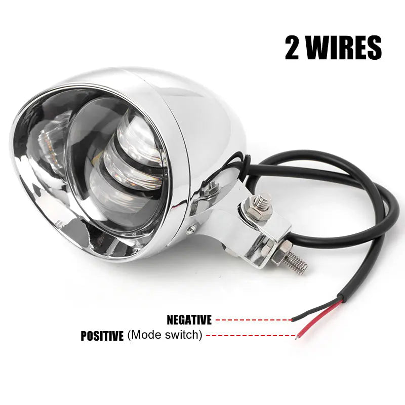 Motorcycle LED Spot Driving Light Dual Color Headlight Auxiliary Spotlight Lamp ATV Scooter Moto Fog Light for Honda Kawasaki