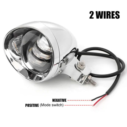 Motorcycle LED Spot Driving Light Dual Color Headlight Auxiliary Spotlight Lamp ATV Scooter Moto Fog Light for Honda Kawasaki