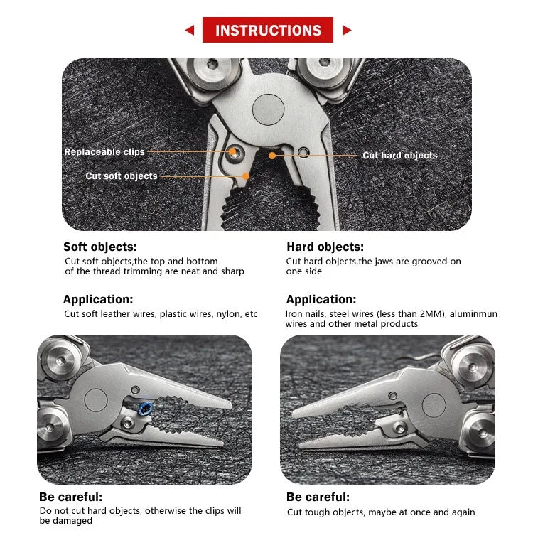 Outdoor Camping Multi Tools Folding Survival Gear Plier Knife Wire Stripper Outdoor Mini Portable Hand Tools Knife, Scissors