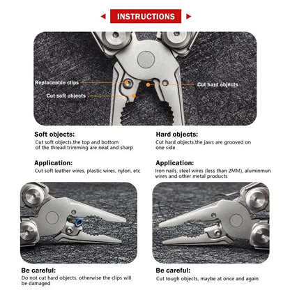 Outdoor Camping Multi Tools Folding Survival Gear Plier Knife Wire Stripper Outdoor Mini Portable Hand Tools Knife, Scissors