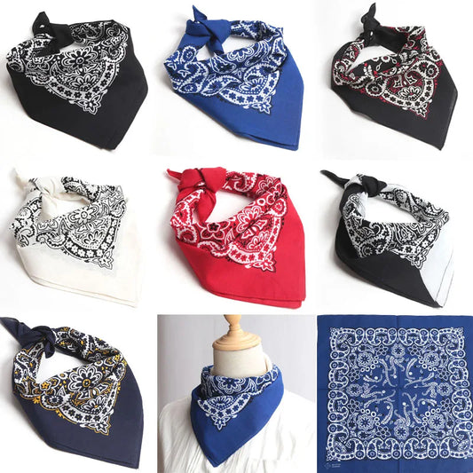 Hip Hop Kerchief Bohemian Print Bandana Paisley Pattern Headbands Outdoor Unisex Headband Wrist Wraps Face Mask Handkerchief