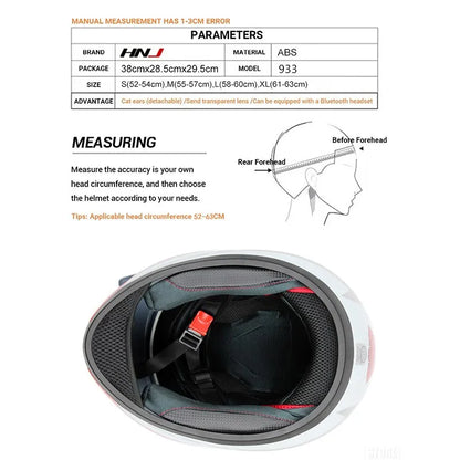 Capacete Casque Moto Motorcycle Full Face Helmet Women Moto Ear Helmets Personality Motorbike Helmet Cat Ear Helmet Motocross