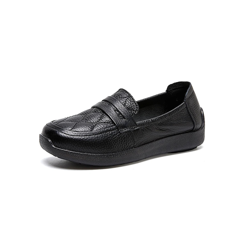 AIYUQI Women Genuine Leather Loafers Flat Slip‑on Comfort Mother Shoes Casual Ladies Moccasins Daily Walking Shoes Women
