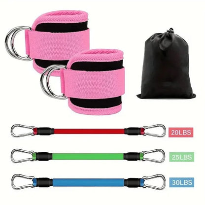 Ankle Straps Resistance Bands Set Fitness Workout Yoga Exercise Equipment Glutes Legs Strength Training for Gym Man Woman