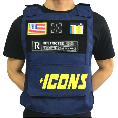 Hot Selling ICONS Oxford Casual Street Vest Sleeveless Men Multifunctional Singlet Adjustable Tactical Vest For Fishing Training