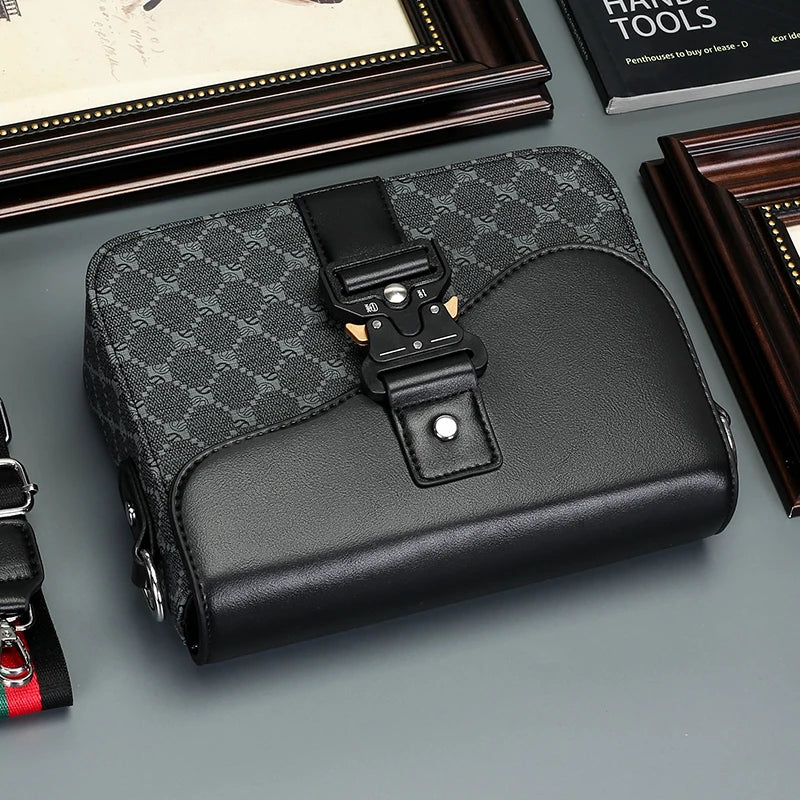 Fashionable Jacquard Pattern Men's Crossbody Bag High-End Casual Shoulder Bag for Commuting Business Waterproof Daily Sling Bag