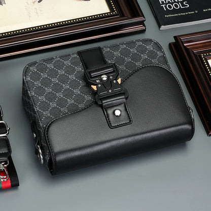Fashionable Jacquard Pattern Men's Crossbody Bag High-End Casual Shoulder Bag for Commuting Business Waterproof Daily Sling Bag